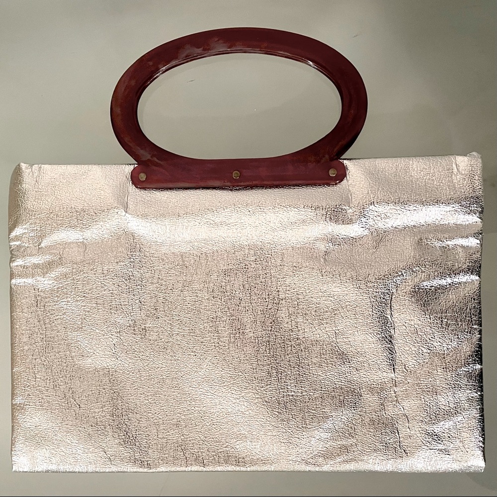 Vintage Silver foil Tote/Handbag